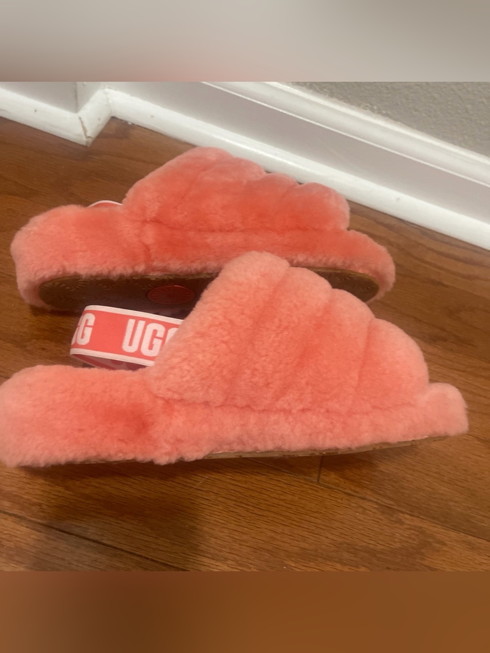 UGG Fluff Yeah Slides Shearling Sandals Slippers  Pink 1095119 Women’s Size 7